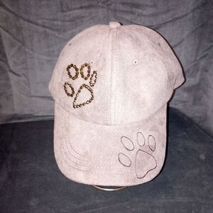 Hand Drawn Hand Burned Tan Faux Suede Baseball Cap